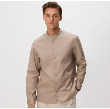 Pánská košile Reserved - Košile střihu regular se stojáčkem - béžová - RJ182-80X - RJ182-80X-XXL