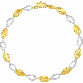 Šperk Zlatý náramek Silvana ze žlutého a bílého zlata - 5 mm 18 cm