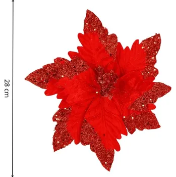 Springos CA1260 VÁNOČNÍ OZDOBY POINSETTIA 28 CM