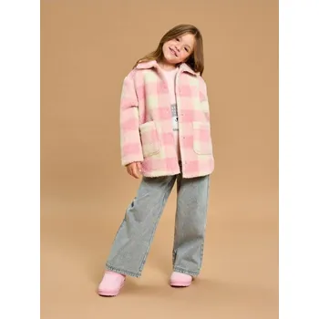 Dívčí bunda Sinsay - Košilová bunda ušitá z kožíškové pleteniny - krémová - ZF245-01X - ZF245-01X-104