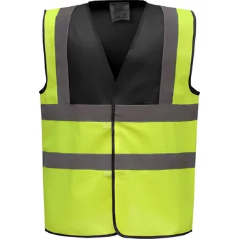 reflexní vesta Hi-Vis bezpečnostní vesta HVW 100 black-hi vis yellow M