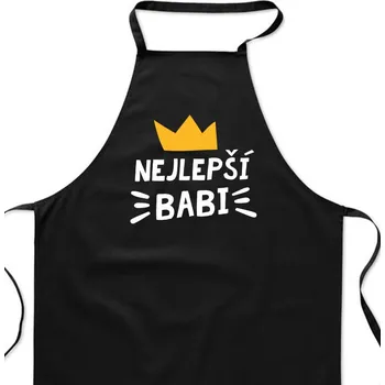 Kuchyňská zástěra Zástěra černá - Nejlepší babi