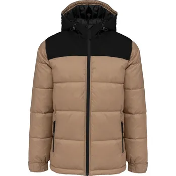 Prošívaná bunda s kapucí K 6163 wet sand-black M