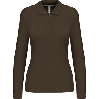 Dámská móda Dámské piqué polo s dlouhým rukávem K 244 dark khaki XXL