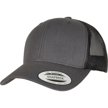 Kšiltovka 6 panelová vintage kšiltovka "Trucker" 6606/6606T charcoal-black onesize