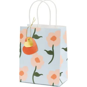 Dárková taška Dárková modrá taška - květy