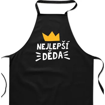 Kuchyňská zástěra Zástěra černá - Nejlepší děda