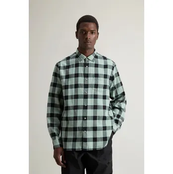 Pánská košile KOŠILE WOOLRICH LIGHT FLANNEL CHECK SHIRT SAGE CHECK