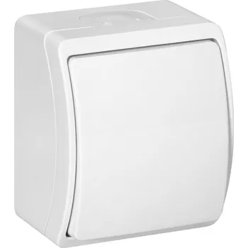 vypínač a zásuvka ORNO Bílý povrchový jednopólový spínač IP44