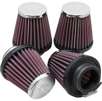 K&N sada univerzálních filtrů se vstupem 40 mm a výškou 76 mm, kovový vrchlík, 4 vzduchové filtry