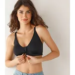 Podprsenka z mikrovlákna se zapínáním na patenty, bez kostic černá 70A