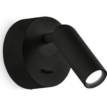 Lampička Ideallux Ideal Lux LED nástěnné bodové svítidlo Bean, Ø 7 cm, černý kov/sklo 1 x 3 W LED - Doprava zdarma