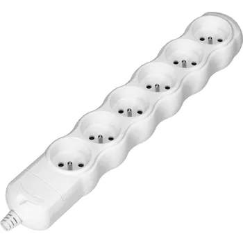 Elektrická zásuvka ORNO Bílý 6-zásuvkový rozdvojovač s uzemněním