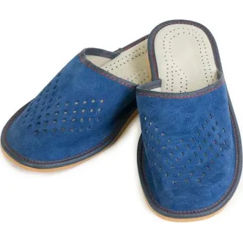 Pánské pantofle Pantofle pánské domácí semišky modré 46