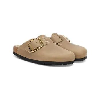 Dámské pantofle Nazouváky Birkenstock Boston Big Buckle Shearling 1030444 Hnědá 35