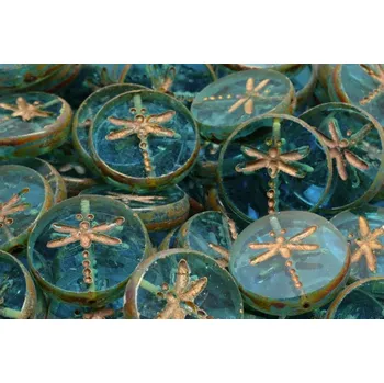 Korálek Ploškované korálky vážka 17 mm č. 44