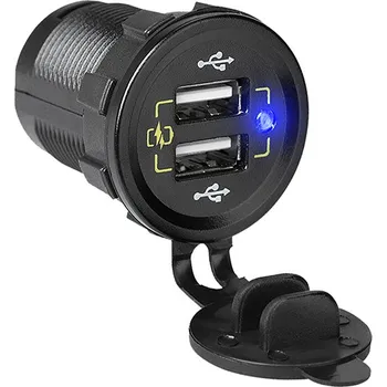 Dvoubodová USB nabíječka do auta s montáží