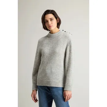 Dámský svetr SVETR WOOLRICH BABY ALPACA CREWNECK GREY MELANGE
