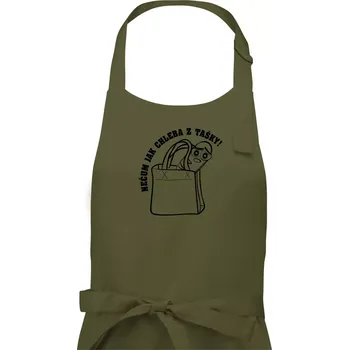 Kuchyňská zástěra Nečum jak chleba z tašky! - Pánská zástěra na vaření - Univerzální velikost ( Khaki )