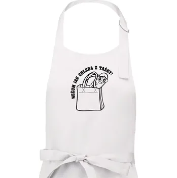 Kuchyňská zástěra Nečum jak chleba z tašky! - Pánská zástěra na vaření - Univerzální velikost ( Bílá )
