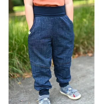 Kojenecké oblečení modré riflovinové rostoucí kalhoty