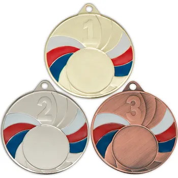 Medaile na emblém, 50 mm, zlatá/trikolora