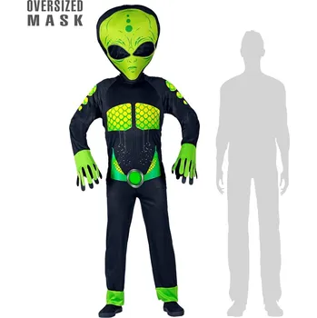 Karnevalový kostým Pánský kostým mimozemšťana s obří maskou - L/XL