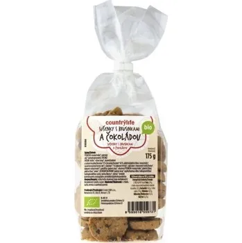 1 Country Life Bio sušenky brusinka a čokoláda 175g