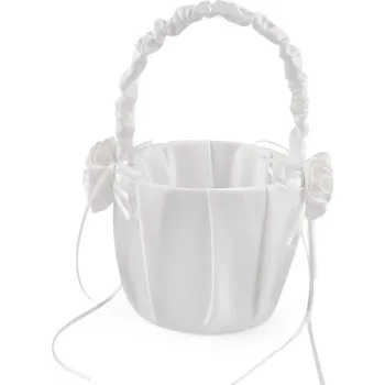 Svatební dekorace Svatební saténový košíček pro družičky, s perlami Varianta: bílá, Balení: 1 ks 57919/147654/265847