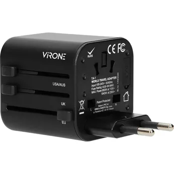 Cestovní adaptér pro 200+ zemí, 8 A, 100-240 V