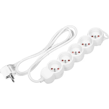 Napájecí kabel Prodlužovací kabel 5 zásuvek 1.5m bílý 16A