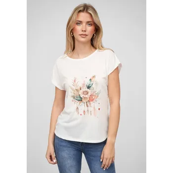 Viskose T-Shirt mit Traumfänger-Blumen Print XS