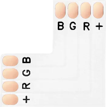 LED páska RGB LED rohový konektor 10mm L tvar