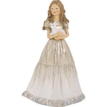 Bytová dekorace Clayre & Eef - Dekorativní figurka děvčátka s králíčkem 6PR5642