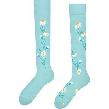 Dámské ponožky Veselé podkolenky Tyrkysový heřmánek