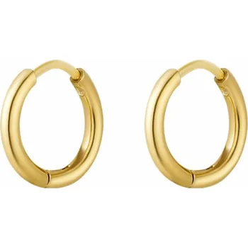 Náušnice ORNAMENTI Pozlacené náušnice Small Flat Hoops gold