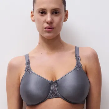 Podprsenka Polovyztužená saténová podprsenka Hedona Chantelle®, s kosticemi šedá tmavá 85D