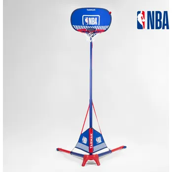 Basketbalový koš TARMAK Basketbalový koš Hoop 500 Easy NBA nastavitelný od 1 m do 1,80 m BÍLÁ|MODRÁ|ČERVENÁ