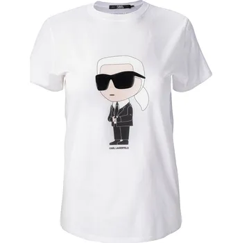 Dámské tričko Dámské Tričko s krátkým rukávem KARL LAGERFELD IKONIK 2.0 KARL T-SHIRT 230W1700-100 – Bílá XL