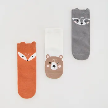 Dětská móda Reserved - Ponožky s bavlnou 3&nbsp;pack - tmavě šedá - 760GQ-90X - 760GQ-90X-K22