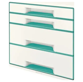 Zásuvkový kontejner LEITZ Zásuvkový box WOW CUBE, 4 zásuvky, ledově modrá