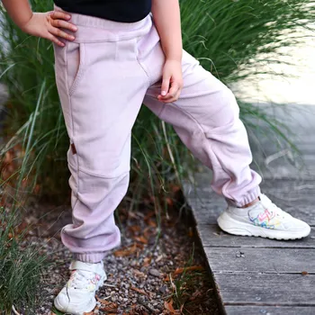 Dámské kalhoty růžové manšestrové kalhoty