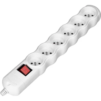 Přepěťová ochrana ORNO 6-zásuvková přepěťová ochrana s vypínačem bílá