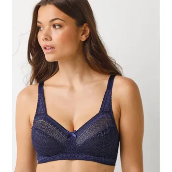 Podprsenka Krajková stahující podprsenka, bez kostic nám.modrá 75D