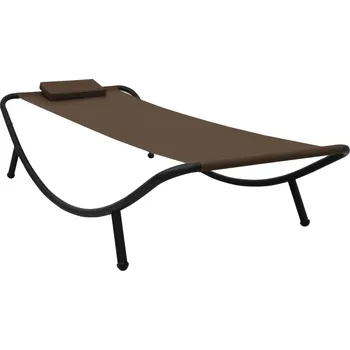 Zahradní lehátko ZBXL Zahradní lehátko hnědé 200 x 90 cm ocel