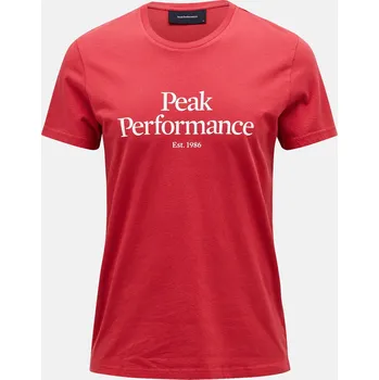 Pánská móda Pánské Tričko s krátkým rukávem PEAK PERFORMANCE M ORIGINAL TEE G77692400_5CM – Vínová XL