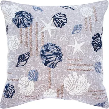 Polštář SCANquilt povlak MOTIV lastury modrobéžová 45 x 45 cm