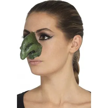 Karnevalový doplněk Čarodějnický nos - zelený