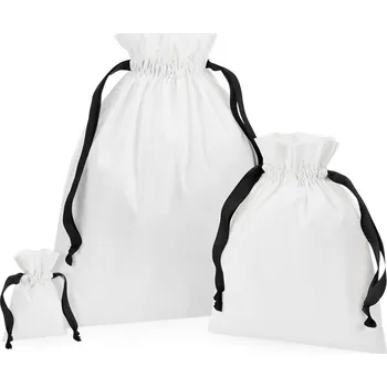 Sportovní taška Bavlněný pytel s dárkovou stuhou W 121 soft white-black L