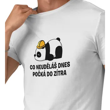 Pánské tričko Pánské triko bílé - Co neuděláš dnes počká do zítra 4XL